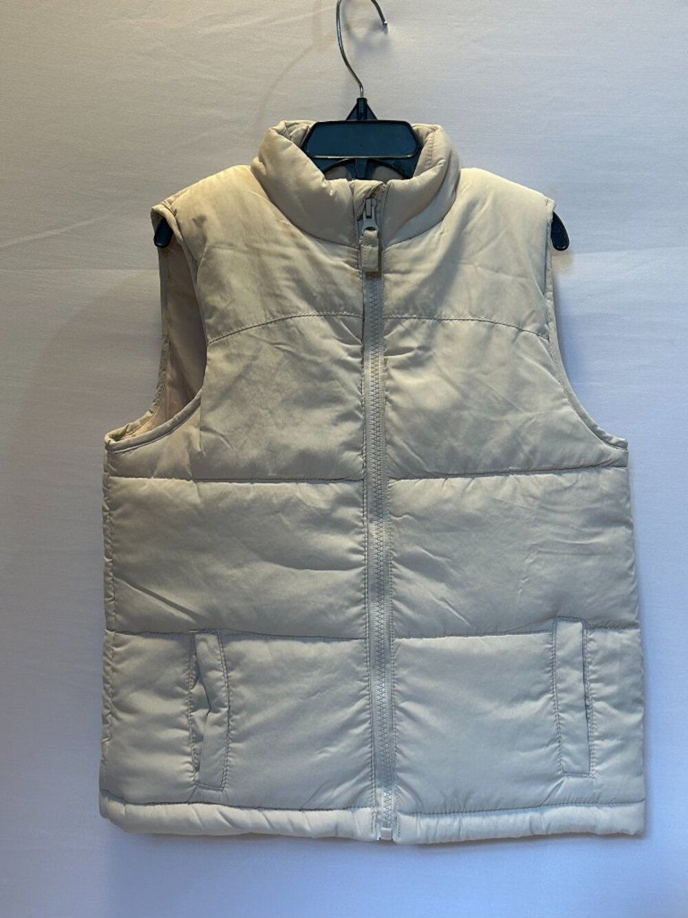 Original Penguin by Munsingwear Kids Puffer Vest Size 7 Cream Creamy Off-White
